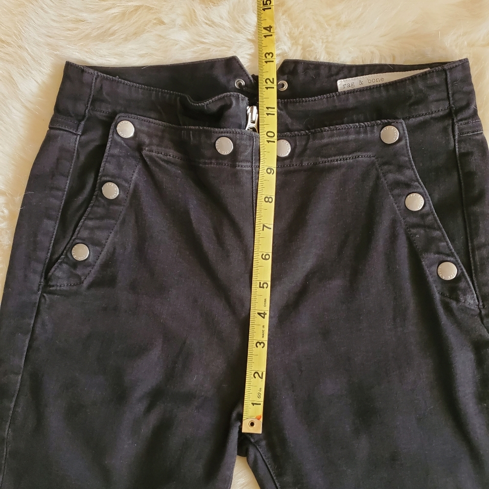 Rag & Bone Penton Skinny High Waist Snap Front Black Jeans Size 29 - Picture 14 of 15